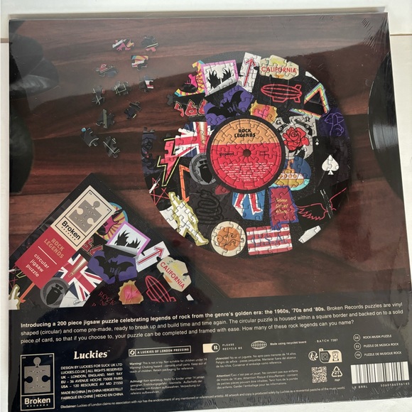 Broken Records Rock Legends Circular Jigsaw Puzzle New color Multi 200 Pieces - Picture 6 of 9